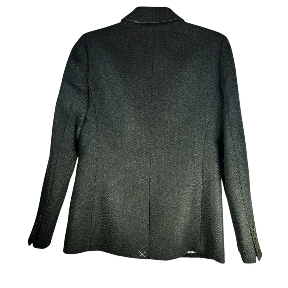 J. Crew Parke Wool Blazer Size 2 Green Herringbone Tweed Classic Preppy Heritage - Picture 3 of 11